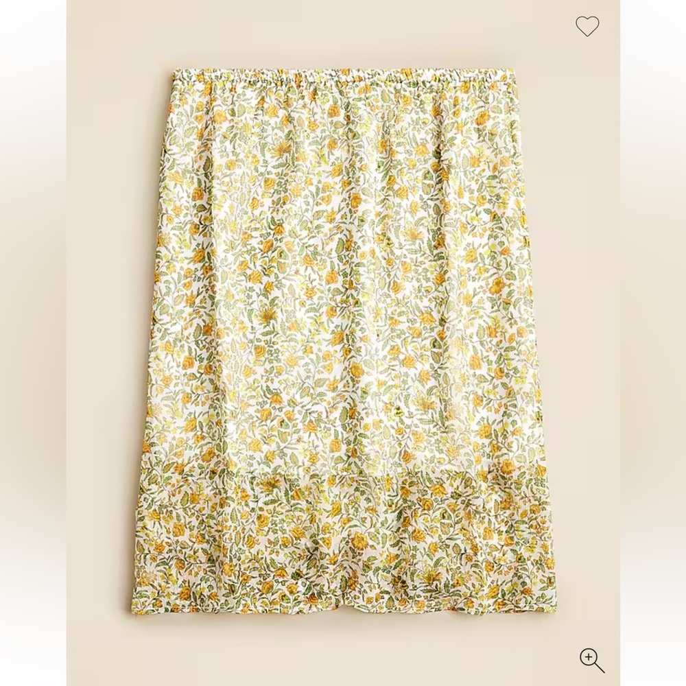 NWT J Crew Gwen knee length layered slip skirt in crinkle chiffon